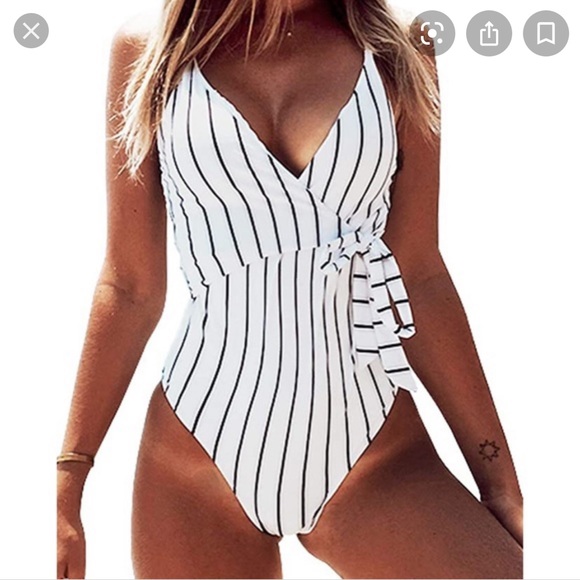 One-Piece Wrap Swimsuit- NEW - Picture 1 of 4